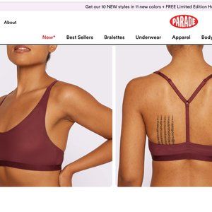 Parade Silky Mesh sheer scoop bra in blackberry NWOT